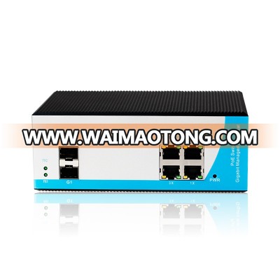 Gigabit Industrial 6 Port 2 SFP AF/AT POE Switch