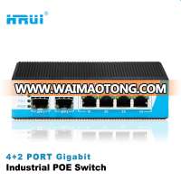 1000M 6 ports 48V output Industrial poe switch