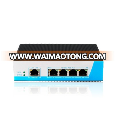 Fast ethernet 4 port ethernet switch 48v industrial 5 port desktop poe switch fot IP camera