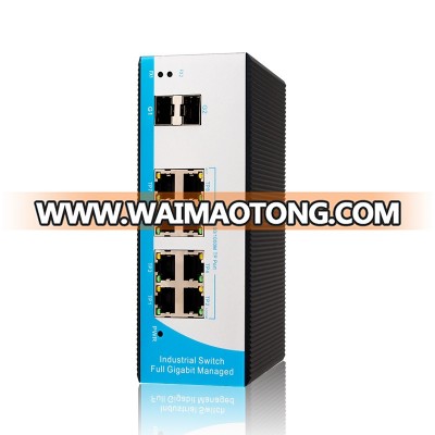 10 port gigabit layer 2 managed industrial grade fiber switch