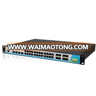 HRUI new arrival 24 port gigabit&10g layer 3 managed industrial ethernet switch